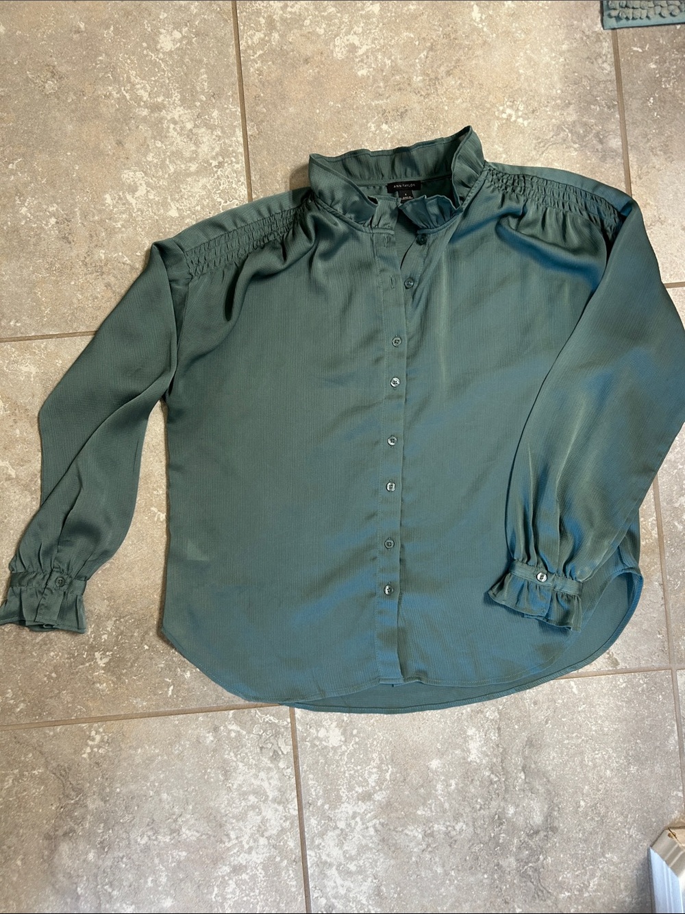 Banana Republic Teal Green Button-Down Blouse